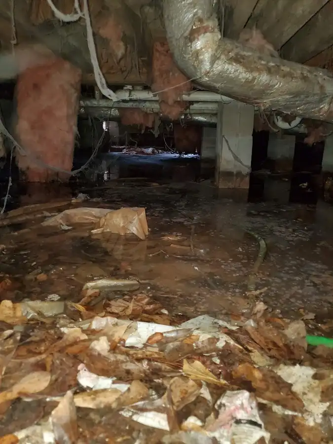 Crawl space flood assessment for Commercial Water Damage Restoration in Foxborough
