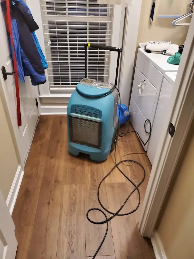 Commercial dehumidifier deployed for Flood Damage Cleanup in Foxborough