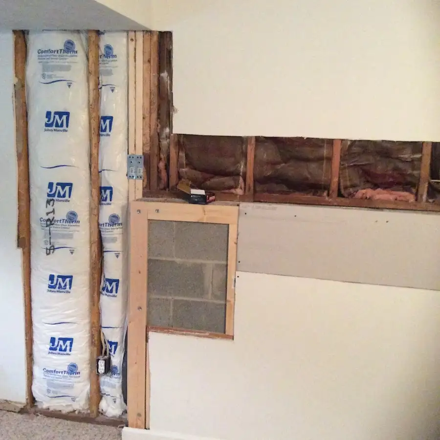 Wall insulation replacement during Structural Drying in Foxborough